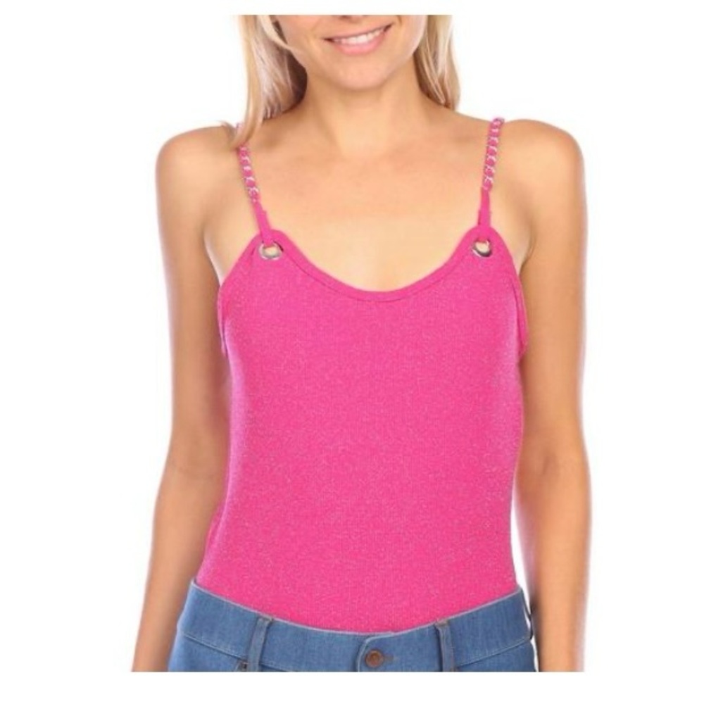 FCT Full Circle Trends Sz S Hot Pink Bodysuit Tank Top Style NWT
